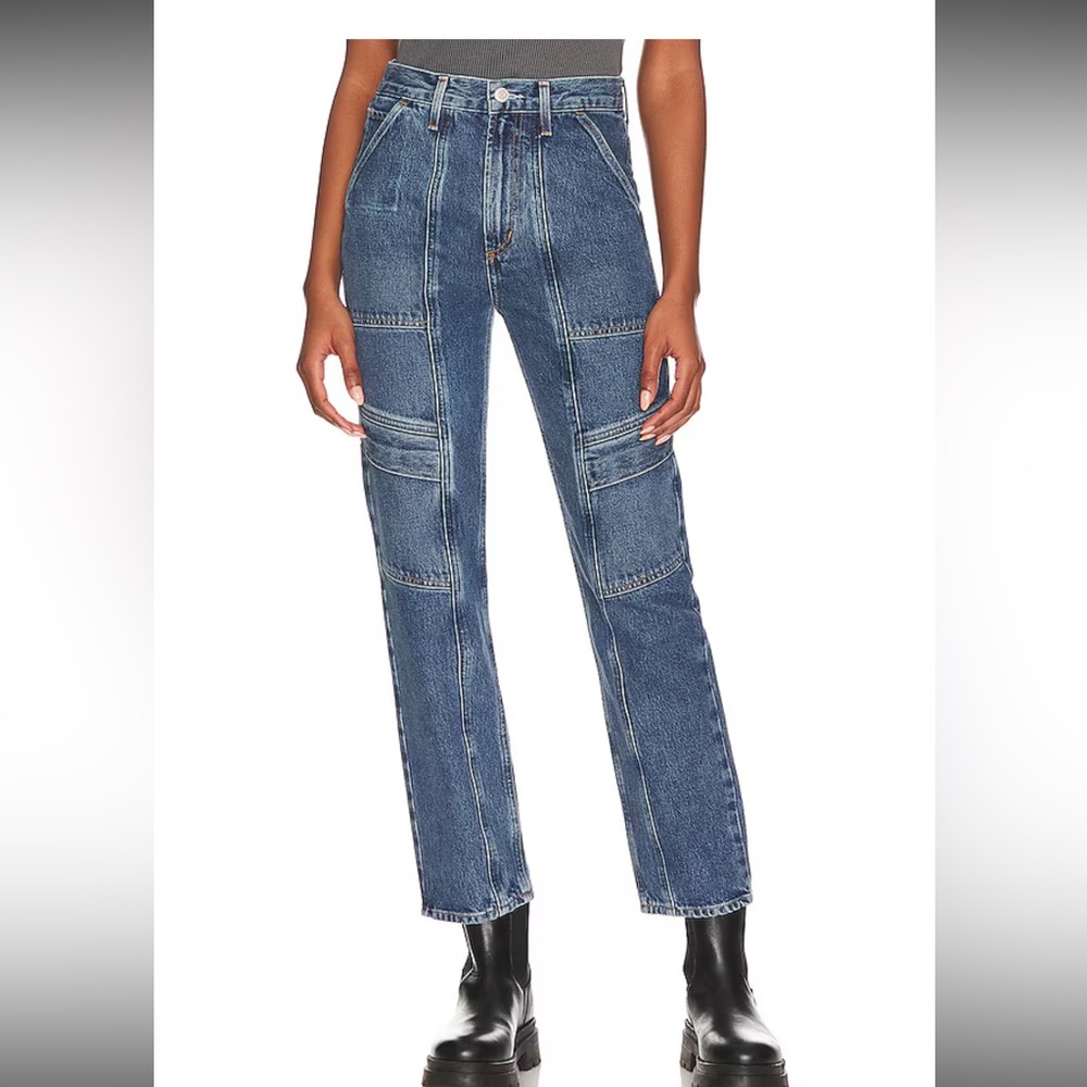 AGOLDE High Rise Cooper Cargo Jean in Regulation Wash | Size 27 | Relaxed Fit